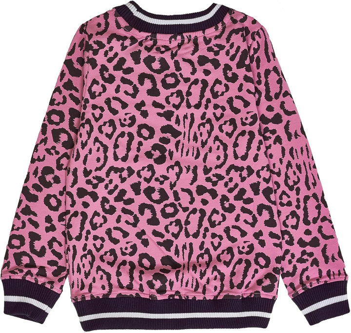 Winkiki Kinder Teenager Mädchen Pullover Leopardenmuster Longsleeve Langarm. Rosa 128, Rosa 128