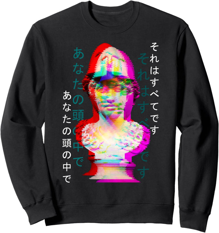 Antike griechische Skulptur Statue Glitch Vaporwave Sweatshirt