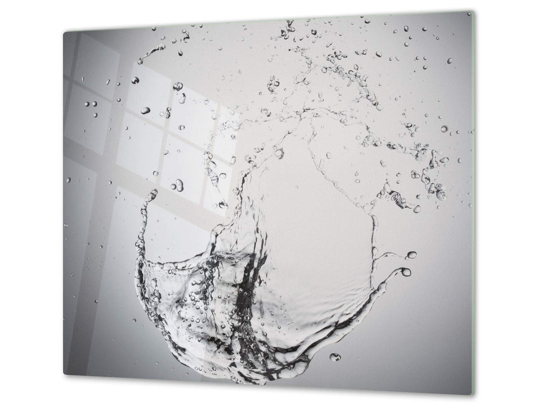 Küchenbrett aus Hartglas und Induktionskochplattenabdeckung – Schneideplatten SINGLE mit 60 x 52 cm