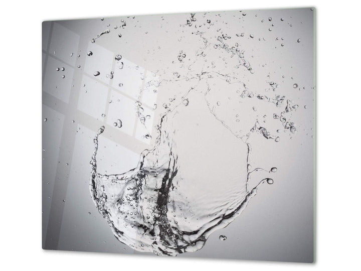 Küchenbrett aus Hartglas und Induktionskochplattenabdeckung – Schneideplatten SINGLE mit 60 x 52 cm
