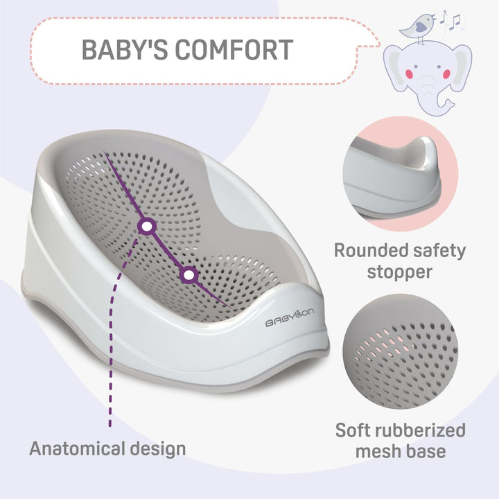 BABYLON DOLPHIN Badewannensitz Baby Ab 0-6 Monate – Ergonomisches Kinder Badewanne – Hypoallergen, S