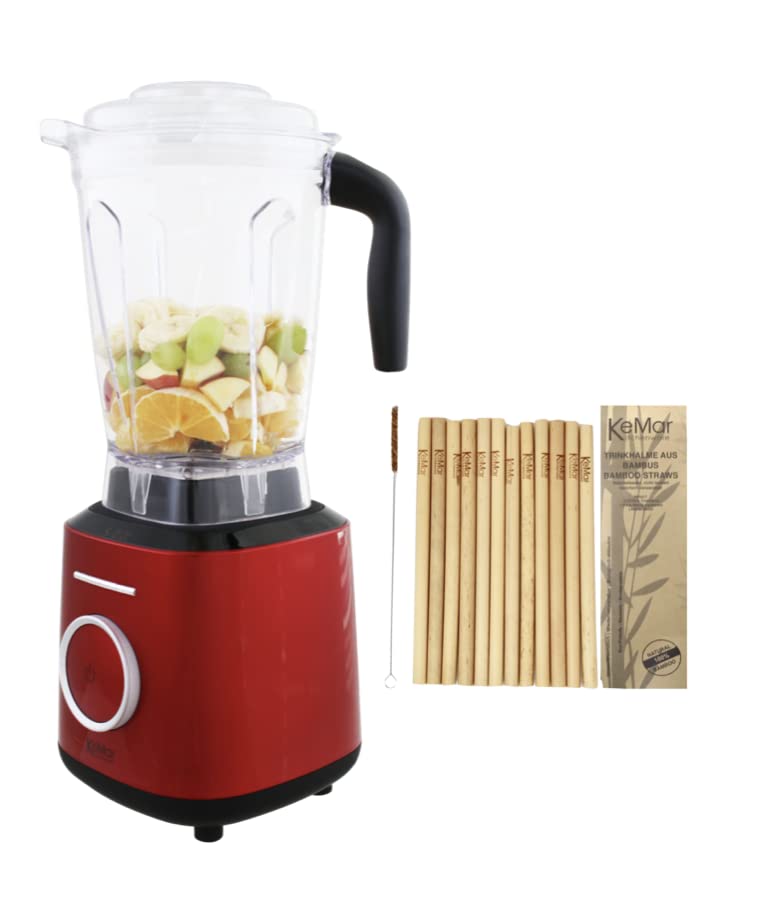 KeMar Standmixer (1500W, 2 Liter) Hochleistungsmixer, Mixer + GRATIS Bambus Trinkhalme - mit Touch B