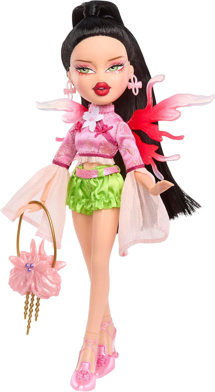 Bratz Fashion Pixiez Jade - Fantasy-Sammelpuppe mit Echter Mode und Accessoires, Flügel Verwandeln S