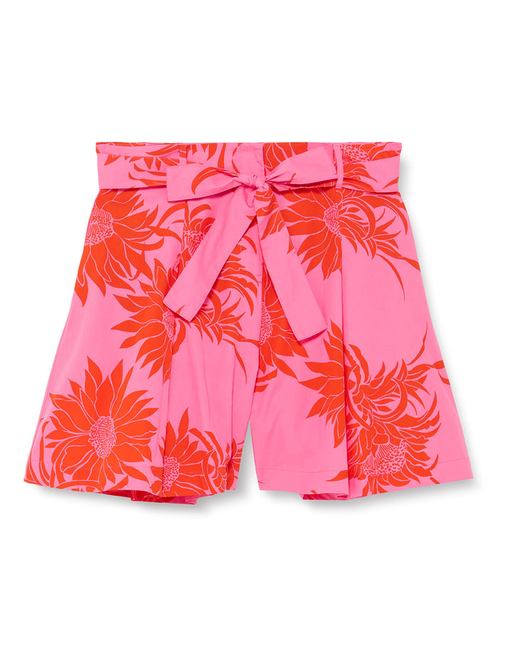 Pinko Damen Sereno Shorts Popeline Stampa Hose 32 Nr1_rosa/Rosso, 32 Nr1_rosa/Rosso