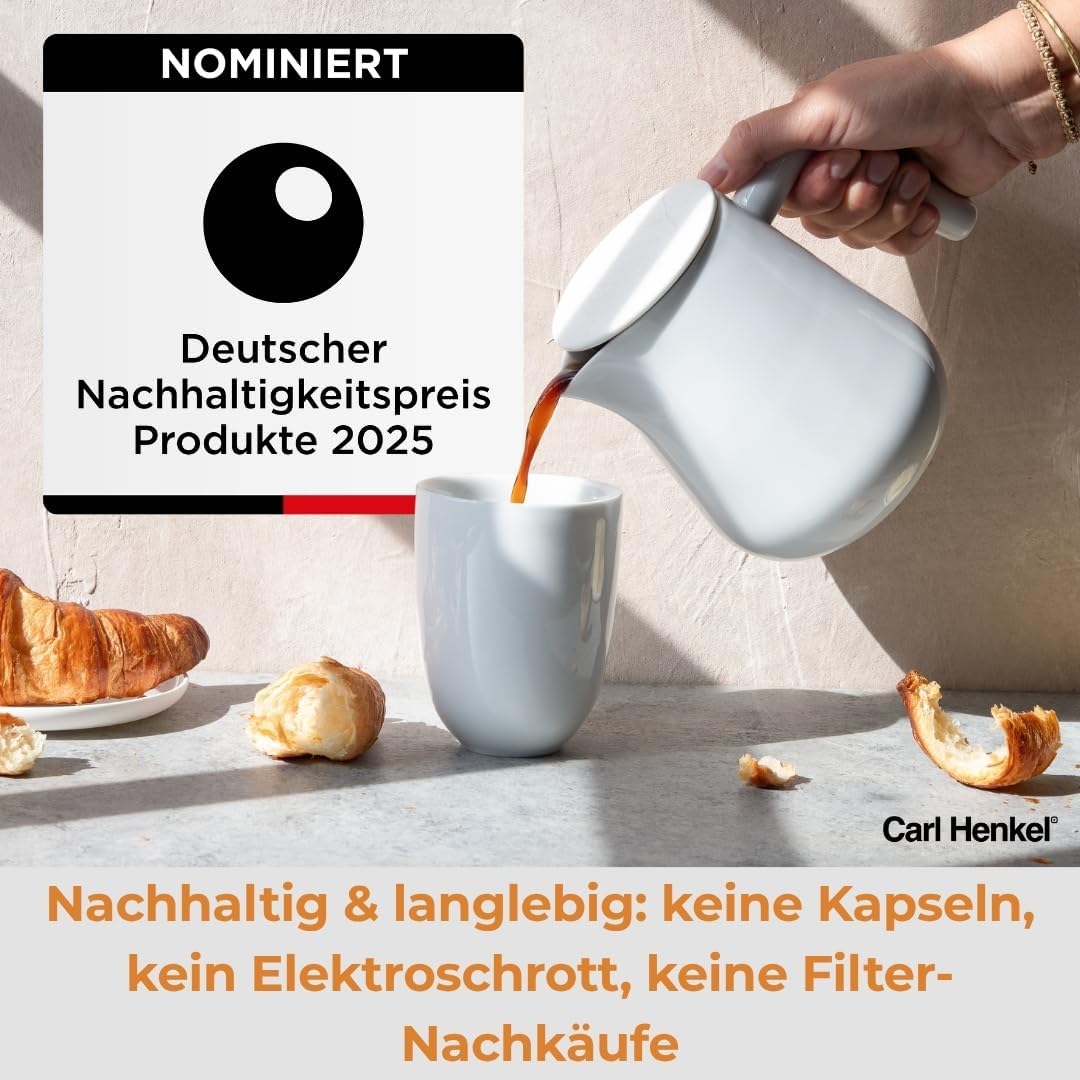 Carl Henkel - ARCA X-Tract Brew Kaffee Dauerfilter 0,5 l mit klarem Griff - Kaffeebereiter für 2-3 T