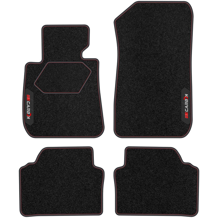 MOTOS Personalisierte Velours-Fussmatten Carbon Series passend für BMW 3er E91 2004-2011 - Premium,