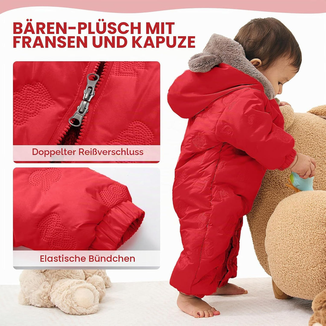 JiAmy Unisex Baby C2-tz-pf08904 Baby Schneeanzüge (1er Pack) 12-18 Monate Rot, 12-18 Monate Rot