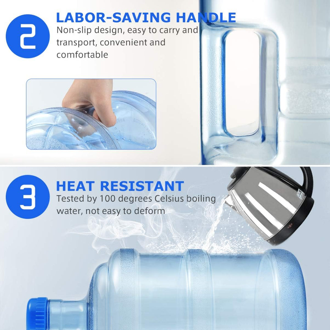 BESPORTBLE 5 l Wasserflasche, Wasserbehälter mit Schraubverschluss, wiederverwendbar, tragbar, Kunst