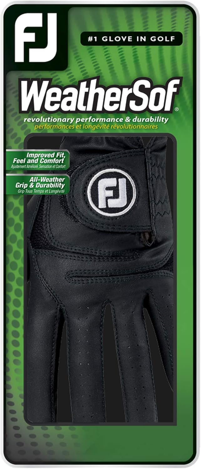 FootJoy WeatherSof Prior Generation Golfhandschuh für Herren Cadet Small Schwarz, Cadet Small Schwar