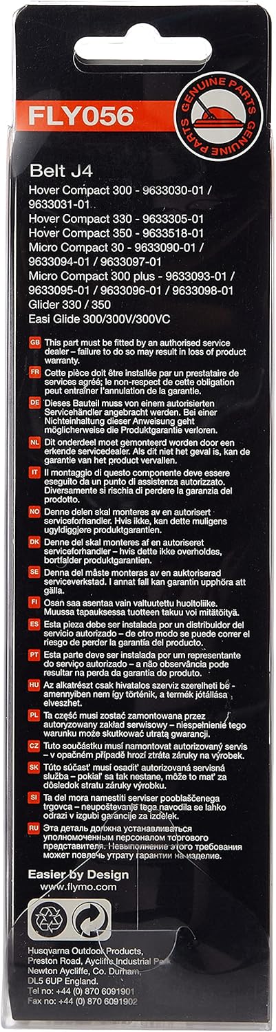 FLYMO HOVER COMPACT 330 350 MOWER BELT/Ersatzriemen - FLY056 Für Hover- und Micro Kompact-Rasenmäher