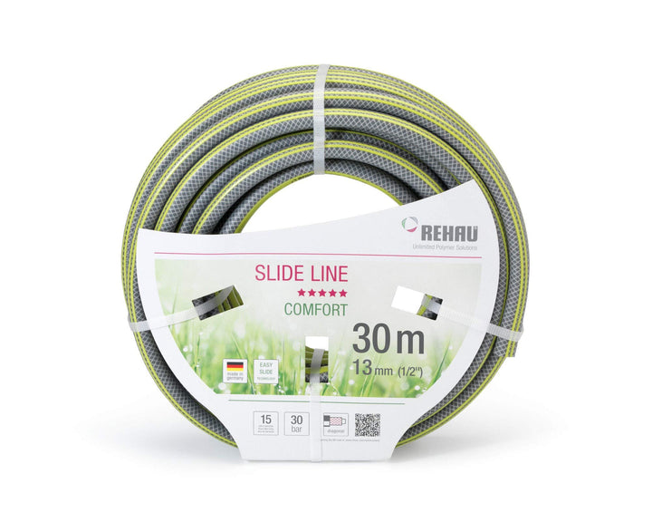 REHAU Gartenschlauch Slide LINE 1/2 Zoll 30m: sehr gleitfähig damit schmutzabweisend + Abriebfest, u