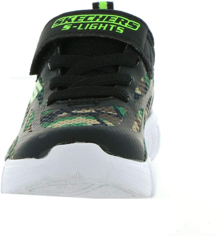 Skechers Jungen Flex-glow Dezlom Sneaker 28.5 EU Black Synthetic Textile Blue Lime Trim, 28.5 EU Bla