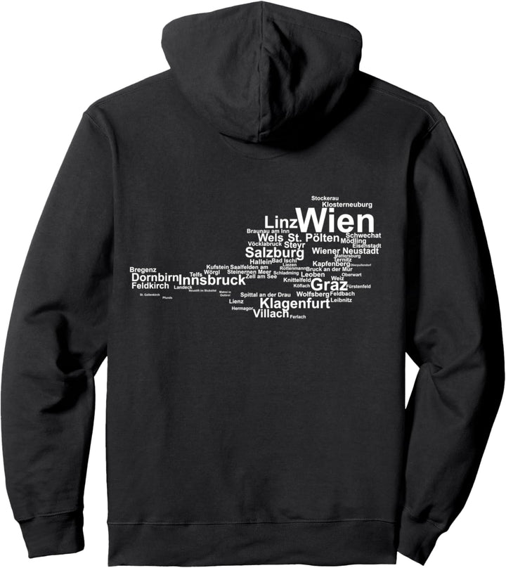 Österreich Karte Umriss Silhouette Städte Urlaub Reise Wien Pullover Hoodie