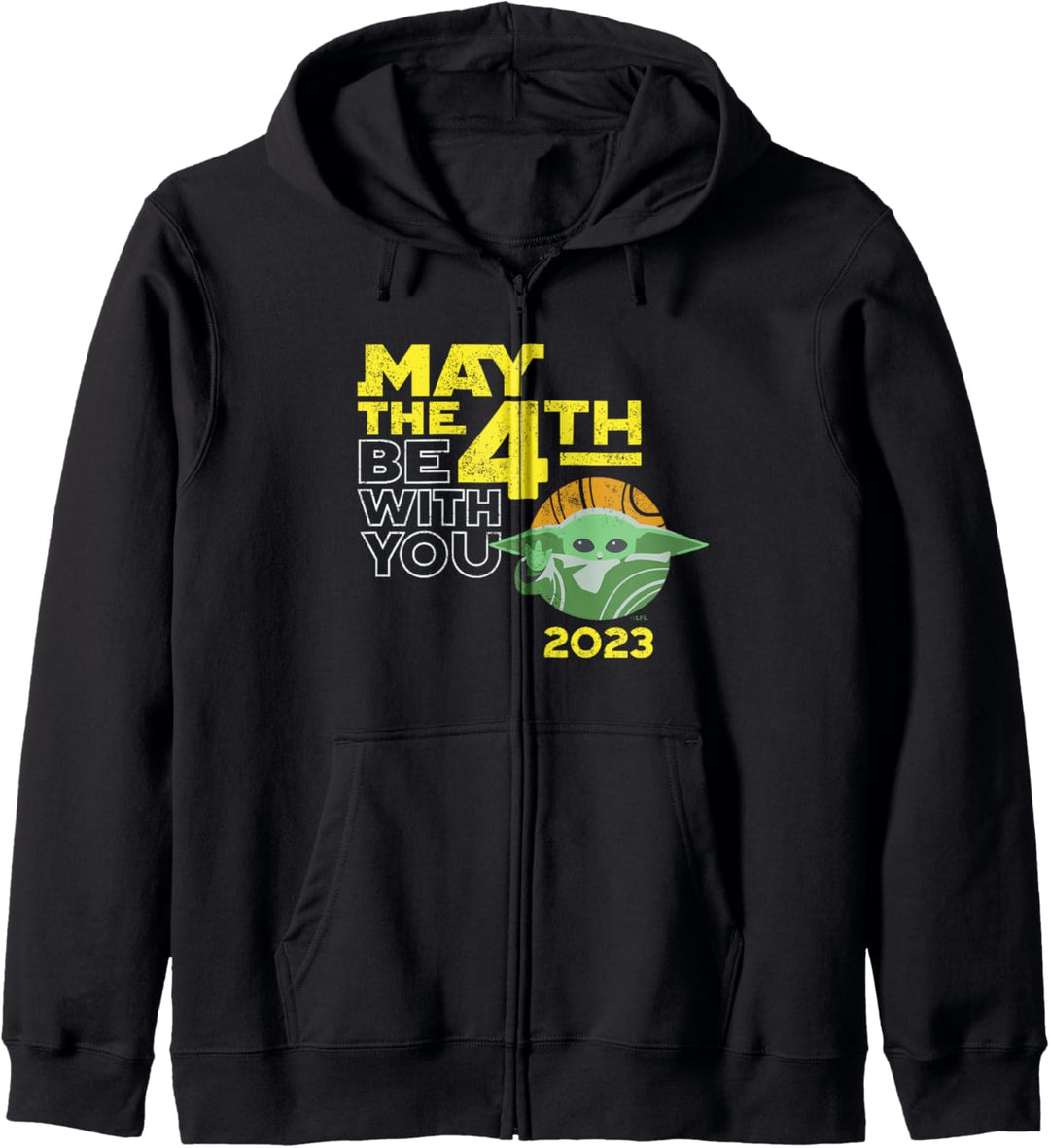 Star Wars Day May the 4th Be With You 2023 Grogu Distressed Kapuzenjacke