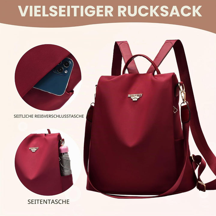 shepretty Wasserdichter Diebstahl-Rucksack für Damen 3-8864rot, 3-8864rot