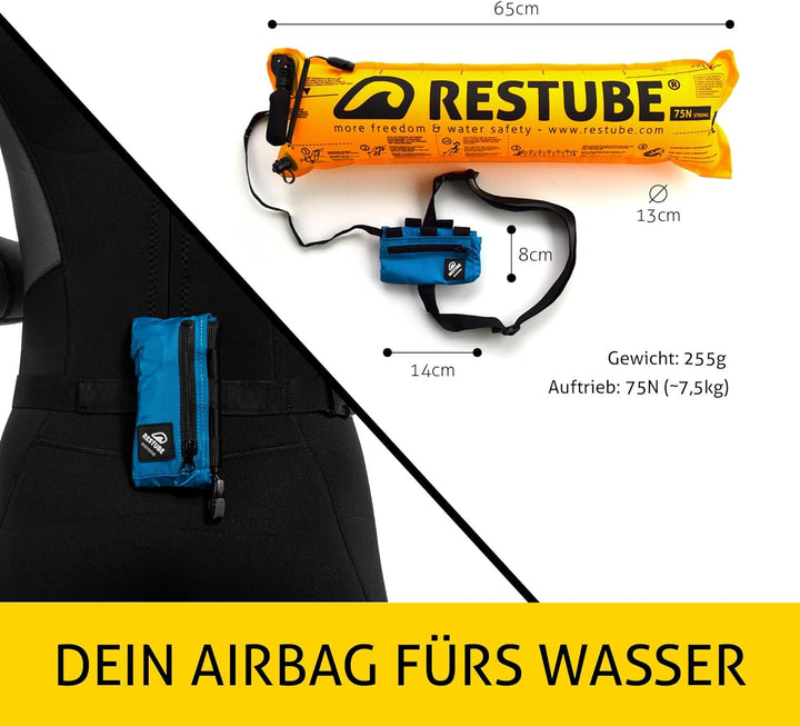 Restube Extreme Wildwasser Starter-Set Schwimmboje für Raue Bedingungen – Enthält One-Pull Aufblasba