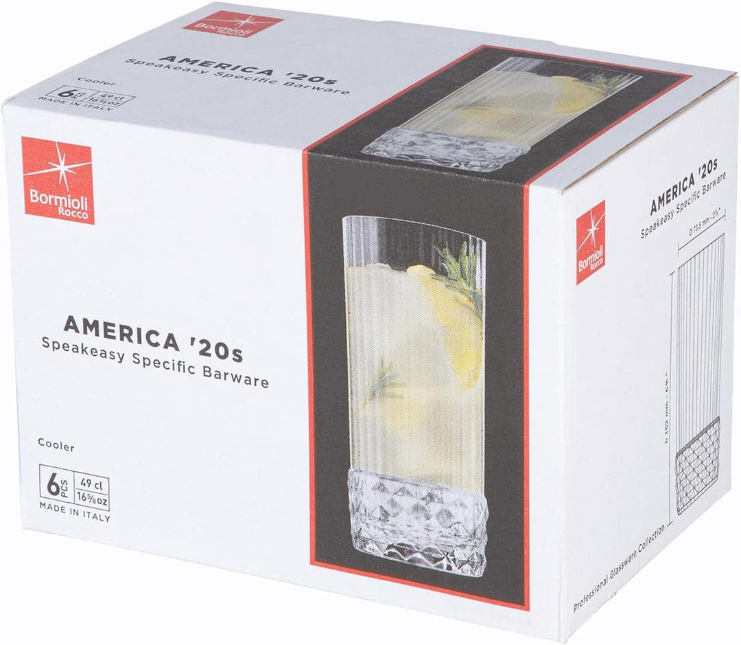 Bormioli Rocco America '20S Highball Brille - 400ml - Klar - Pack Von 6