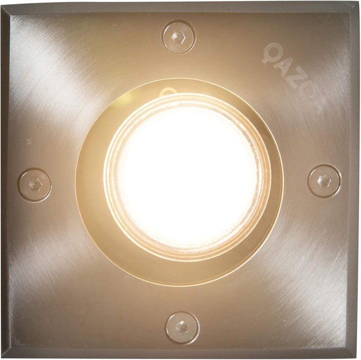 Qazqa - Modern Bodeneinbaustrahler für aussen Edelstahl I nickel matt gebürstet 10,5 cm IP65 - Basic