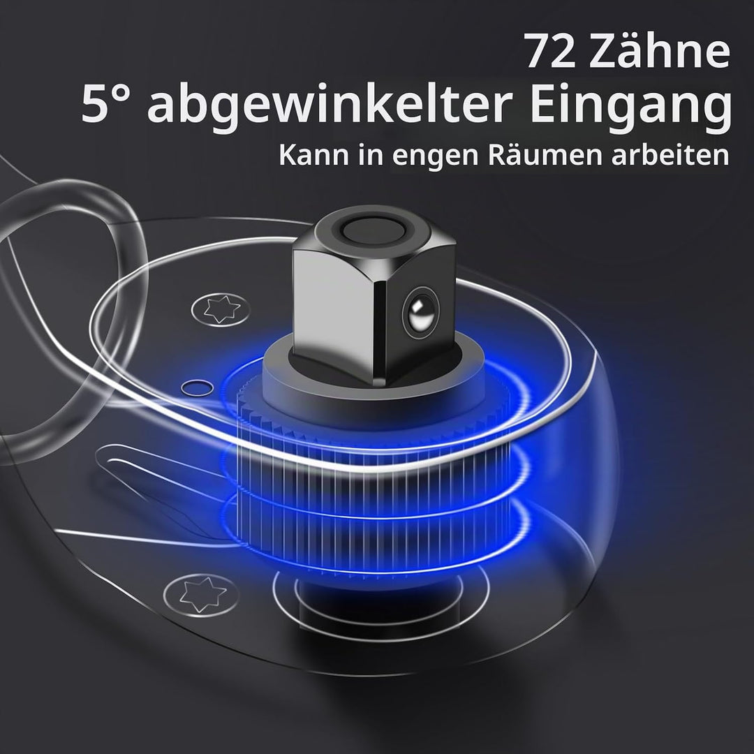 UYECOVE Drehmomentschlüssel 14Tlg 1/2 Zoll 20-220Nm (Brown) 1/2-Zoll 14 Stk. Set, 1/2-Zoll 14 Stk. S