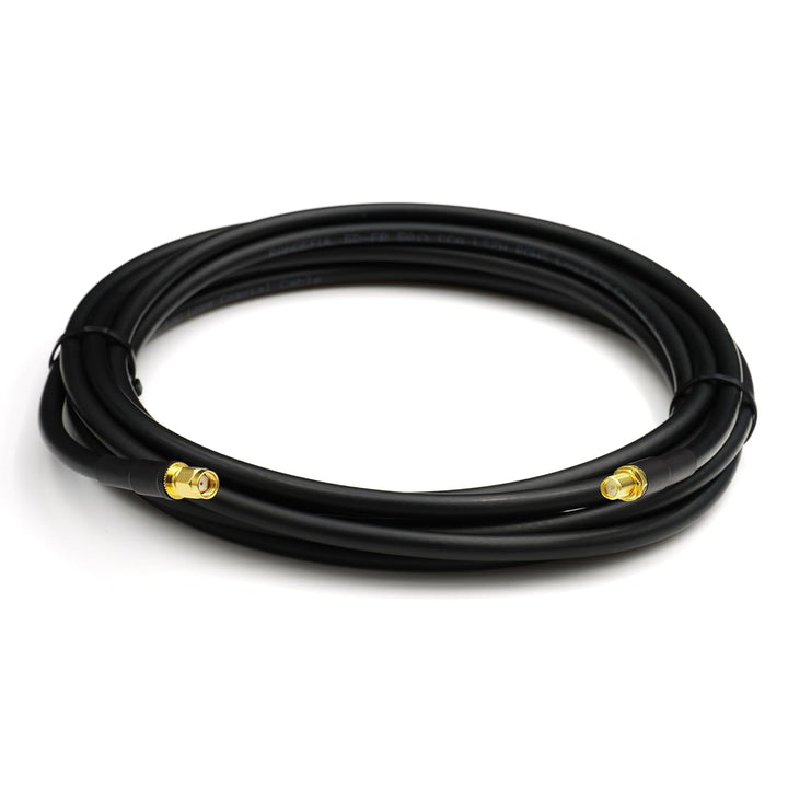 12m RP-SMA Stecker auf RP-SMA Buchse Koaxialkabel – 12 Meter 5D-FB Verlustarmes Antennenkabel Ø7.5mm