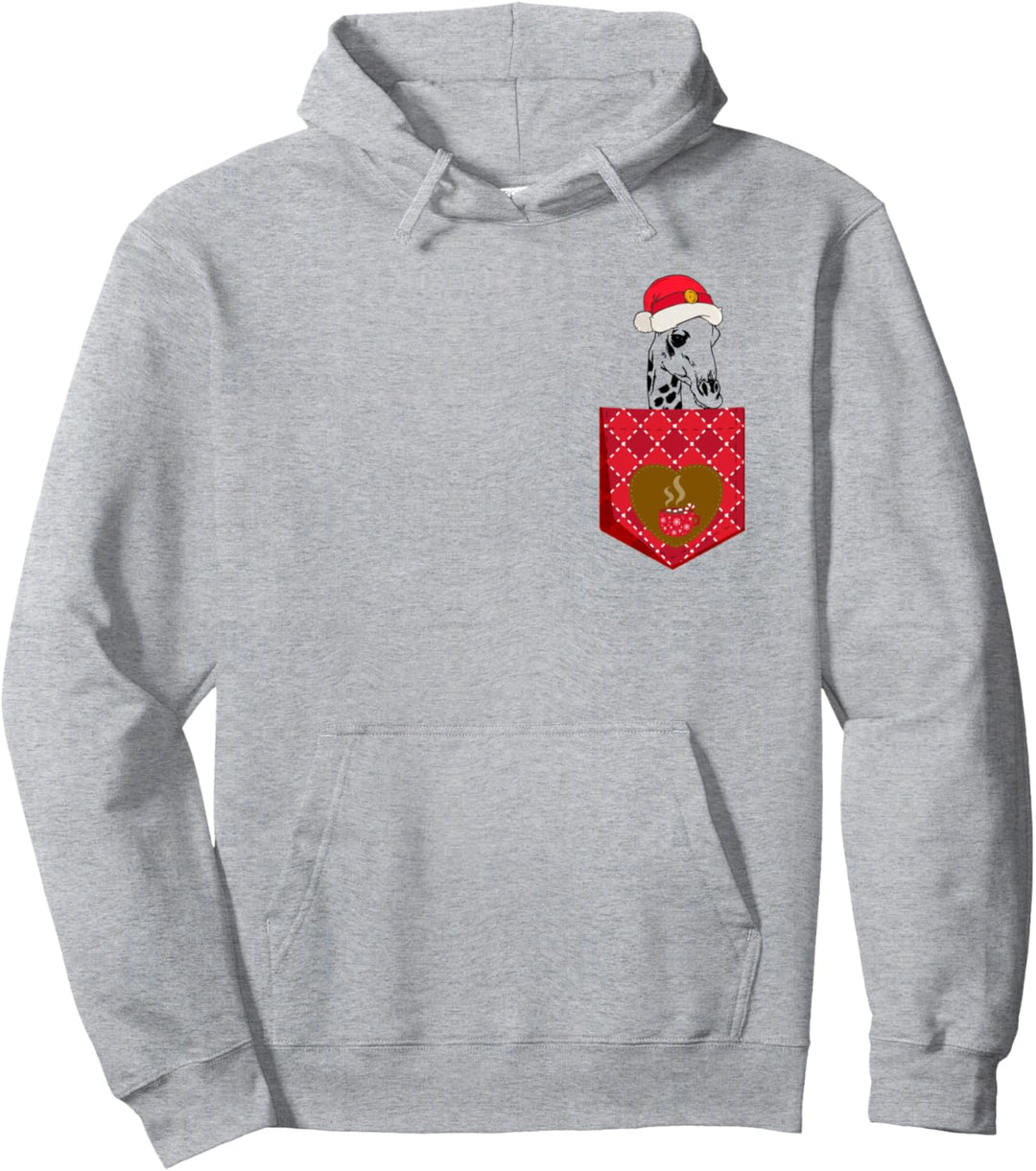 Niedliche Giraffen-Weihnachtstasche und leckeres Marshmallow. Pullover Hoodie