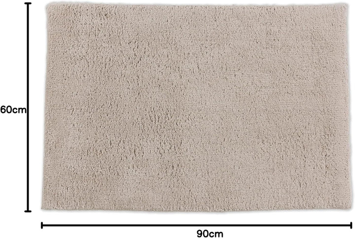 Schöner Wohnen Kollektion Badteppich 60 x 90 cm – beidseitig verwendbar – waschbar – 100% Baumwolle