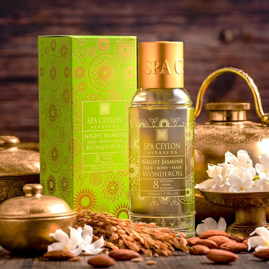 SPA CEYLON Night Jasmine Wonder Oil, 100 ml – ayurvedisches Pflegeöl mit Jasmin, intensiv nährend &amp;