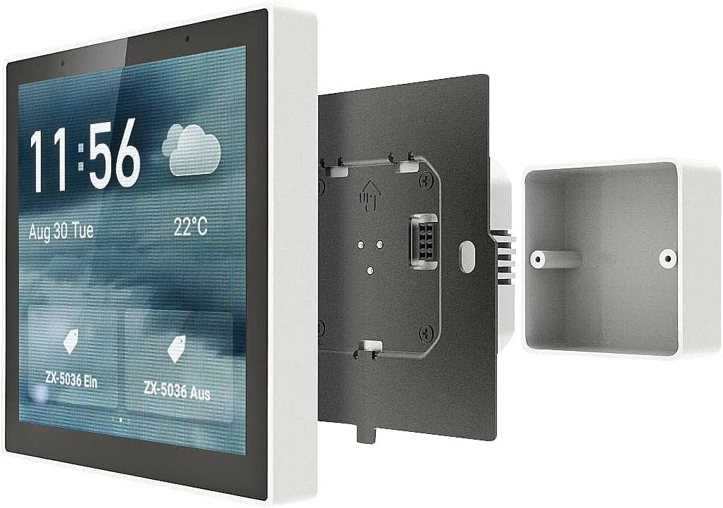 Luminea Home Control Smart Home Zentrale: Einbau-Smarthome-Zentrale, 4"/10,2cm Touchscreen, WLAN, Zi