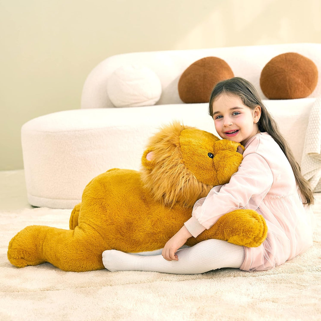 IKASA Gross Löwe Kuscheltier Riesen Stofftier,Gross Plüschtier Riesige Plüsch Spielzeug 78cm Flausch