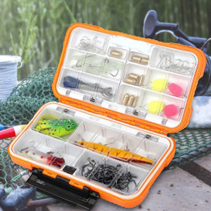 Wasserdichter Organizer für Angelgeräte mit Doppelseitigen Fächern für Köder, Haken und Zubehör. Dic
