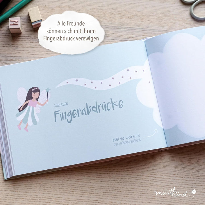 mintkind® „Meine Freunde“ Kindergarten Freundebuch Feenwelt | Freundebuch für den Kindergarten Junge