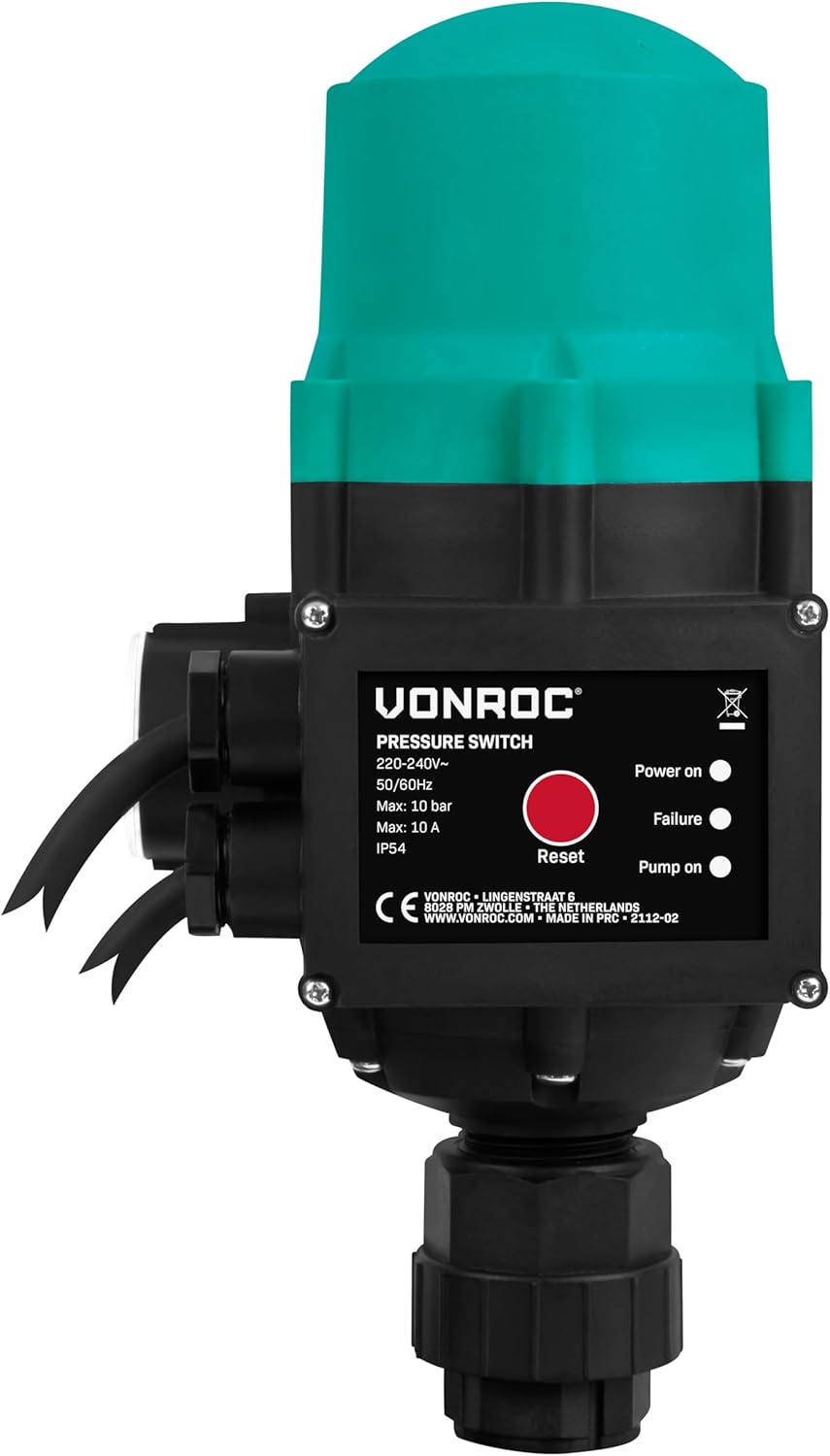 VONROC Gartenpumpe selbstansaugend - Automatische Wasserpumpe 800W, 3300l/h, 4bar - Hydrophorpumpe m