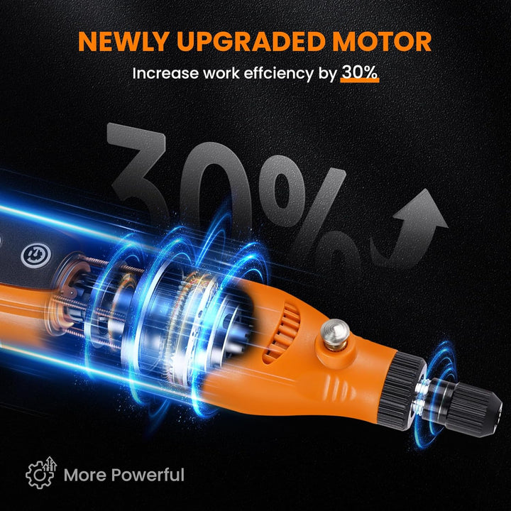 HARDELL Multifunctional Tool Battery 3.7 V, 5 Speed Rotation Tool, Use While Charging (Mini Orange),