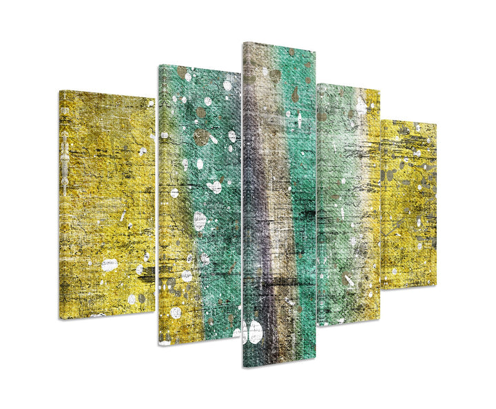Paul Sinus Art Bilderskulptur 5 teilig Breite 150cm x Höhe 100cm Abstraktes modernes Gemälde mit wei