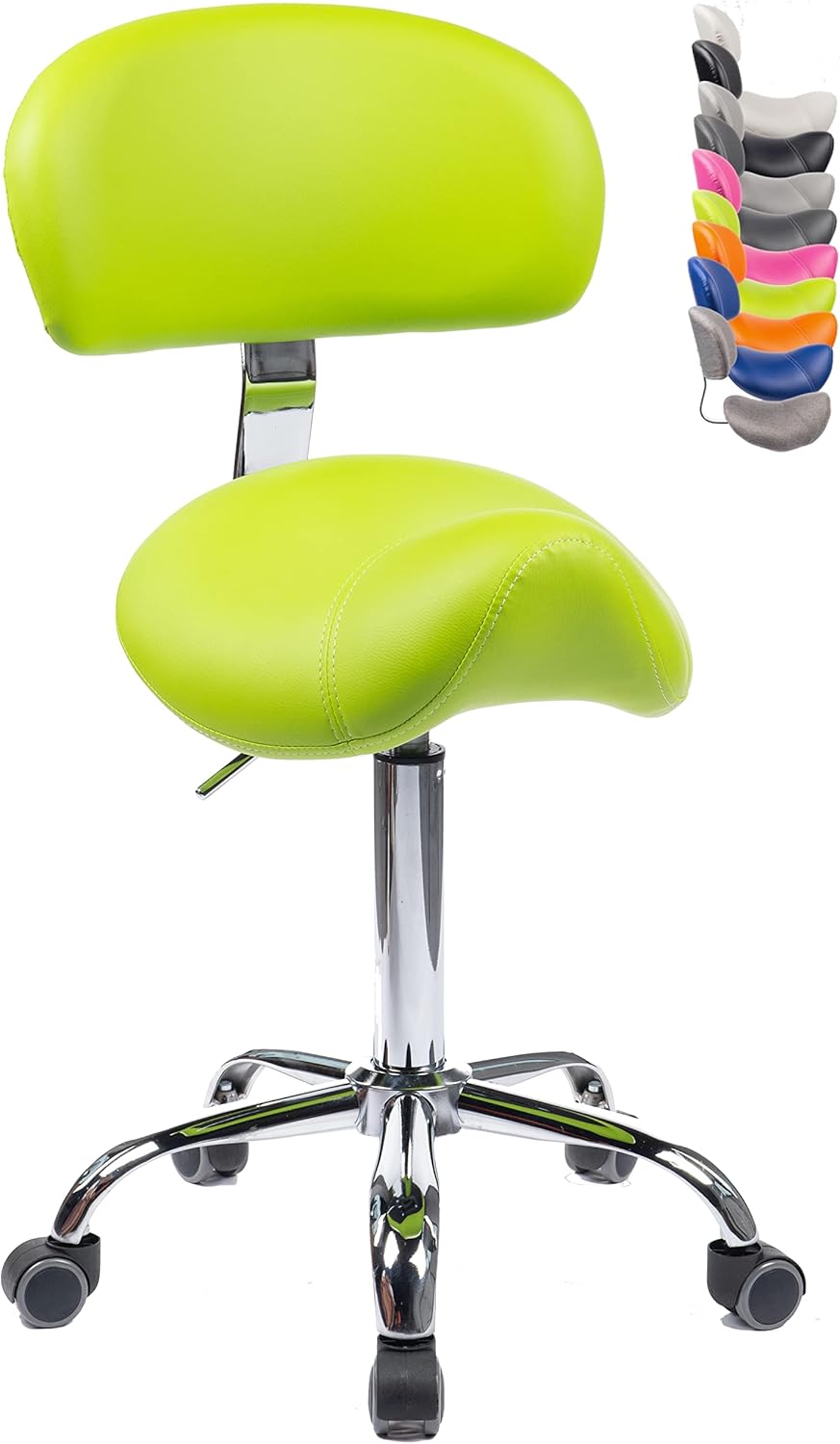 1stuff® Sattelhocker MULY BIGBACK Sattelstuhl mit Lehne - Sitzhöhe bis ca. 74cm - ergonomischer Roll