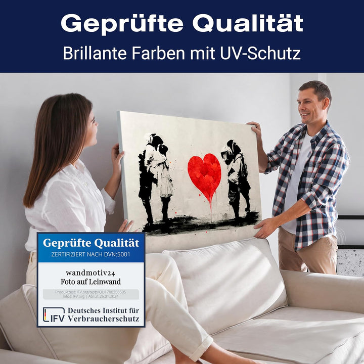 wandmotiv24 Leinwandbild Kunst, 40x30cm, Querformat, Herz, Digital Art, Deko, Bilder auf Leinwand, W