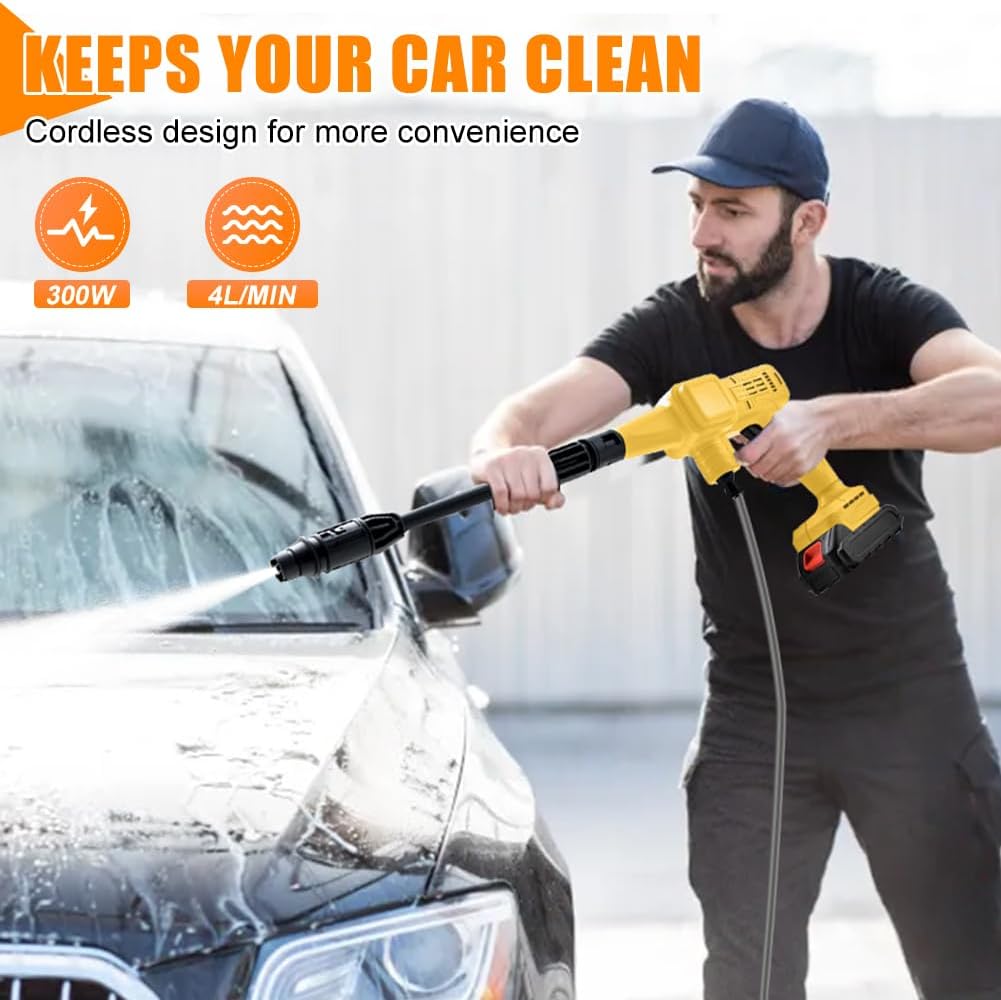 Akku Hochdruckreiniger für Dewalt akku,mit 6-in-1 Multi-Sprühdüse,18V Mobiler Hochdruckreiniger,45 B