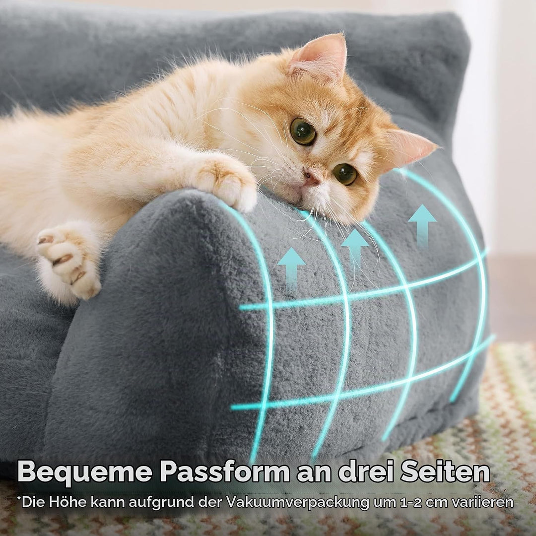 BEDSURE Katzenbett grosse Katzensofa Hundesofa, 76x51x25cm, dunkelgrau | waschbar, für kleine Hunde