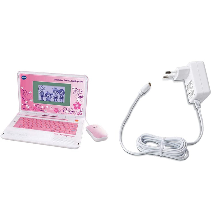 Vtech 80-117964 - Glamour Girl XL Laptop E/R & 80-405149 USB-Ladegerät Bundle mit USB-Ladegerät, Bun