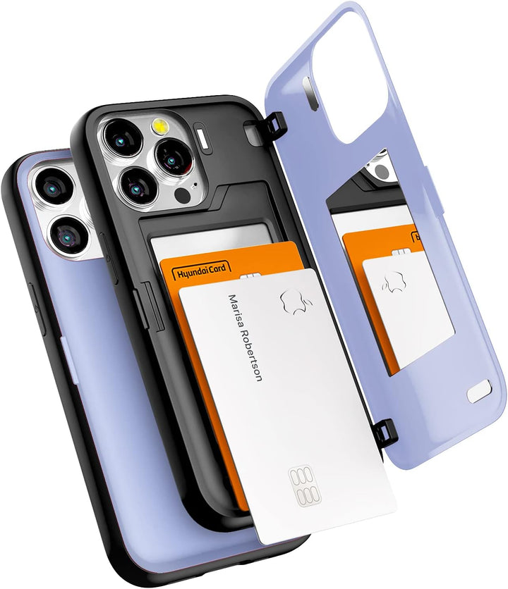 GOOSPERY Magnetic Door Bumper Hülle Kompatibel mit iPhone 13 Pro, Dual Layer protektive Kartenhalter