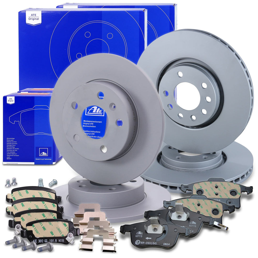 ATE Bremsenset inkl Bremsscheiben Vorne Ø 308 mm Belüftet + Hinten Ø 264 mm Voll + Bremsbeläge Vorne