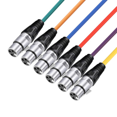 Neewer® 6er Pack 6.5FT / 2M XLR-Stecker auf XLR-Buchse Farbe Mikrofonkabel Gummi versiegelte Verbind