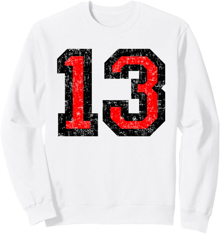 Nummer 13 (Vintage Schwarz/Rot) Sweatshirt