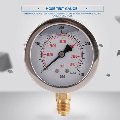 Kupplungssatz für Hydraulikschlauch, Digitale Kupplung für hydraulisches Druckprüfgerät M16*2-BSP1/4