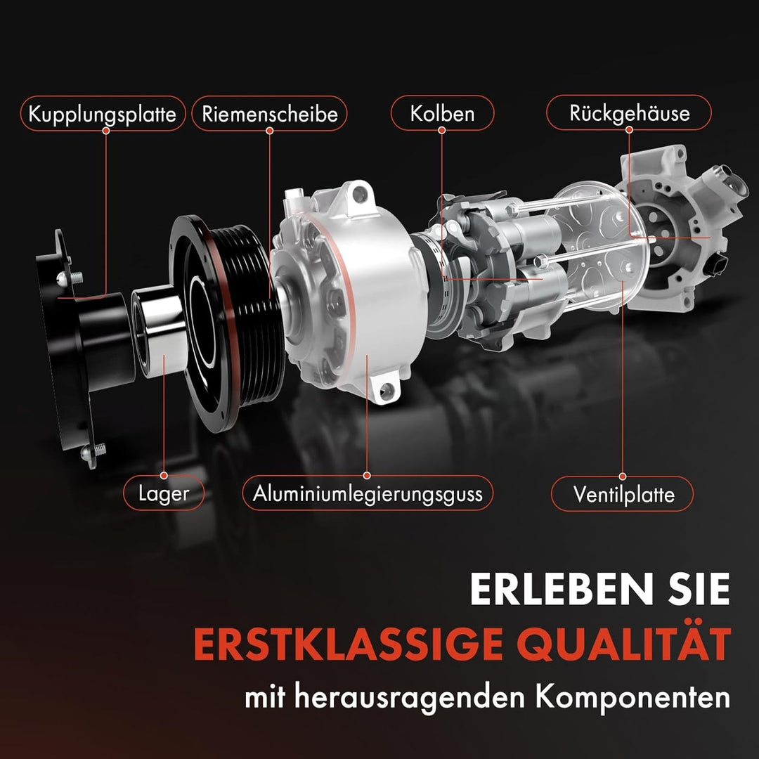 Frankberg 1x Klimakompressor Klimaanlage Kompatibel mit Astra G Cabriolet F67 2.2L 2002-2005 Astra G