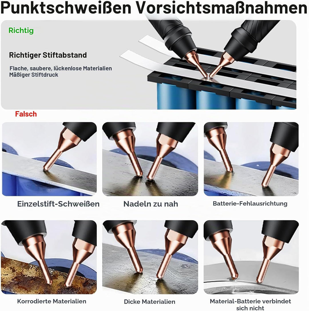 Punktschweissgerät für Akkus, SWM-20 Hand-Punktschweissgerät mit 1200A Hochstrom Dual-Puls Vier Leis