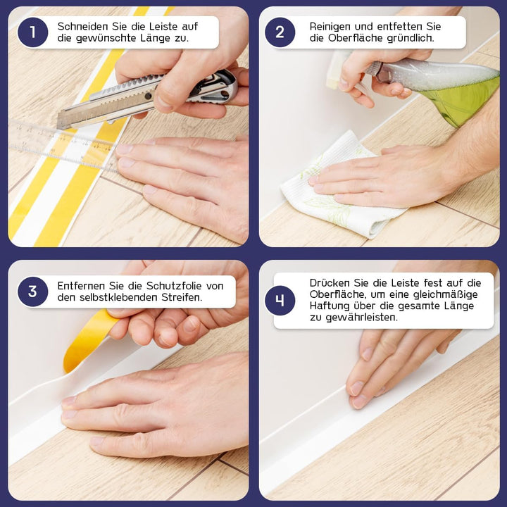 HOLZBRINK Weichsockelleiste selbstklebend PVC 50x20mm, 25 m | Winkelleiste für Küchenarbeitsplatte,