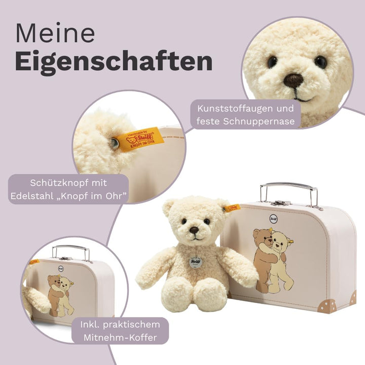 Steiff 114038 Teddybär Mila - 21 cm - Kuscheltier - vanille im Koffer Autumn Blonde, Autumn Blonde