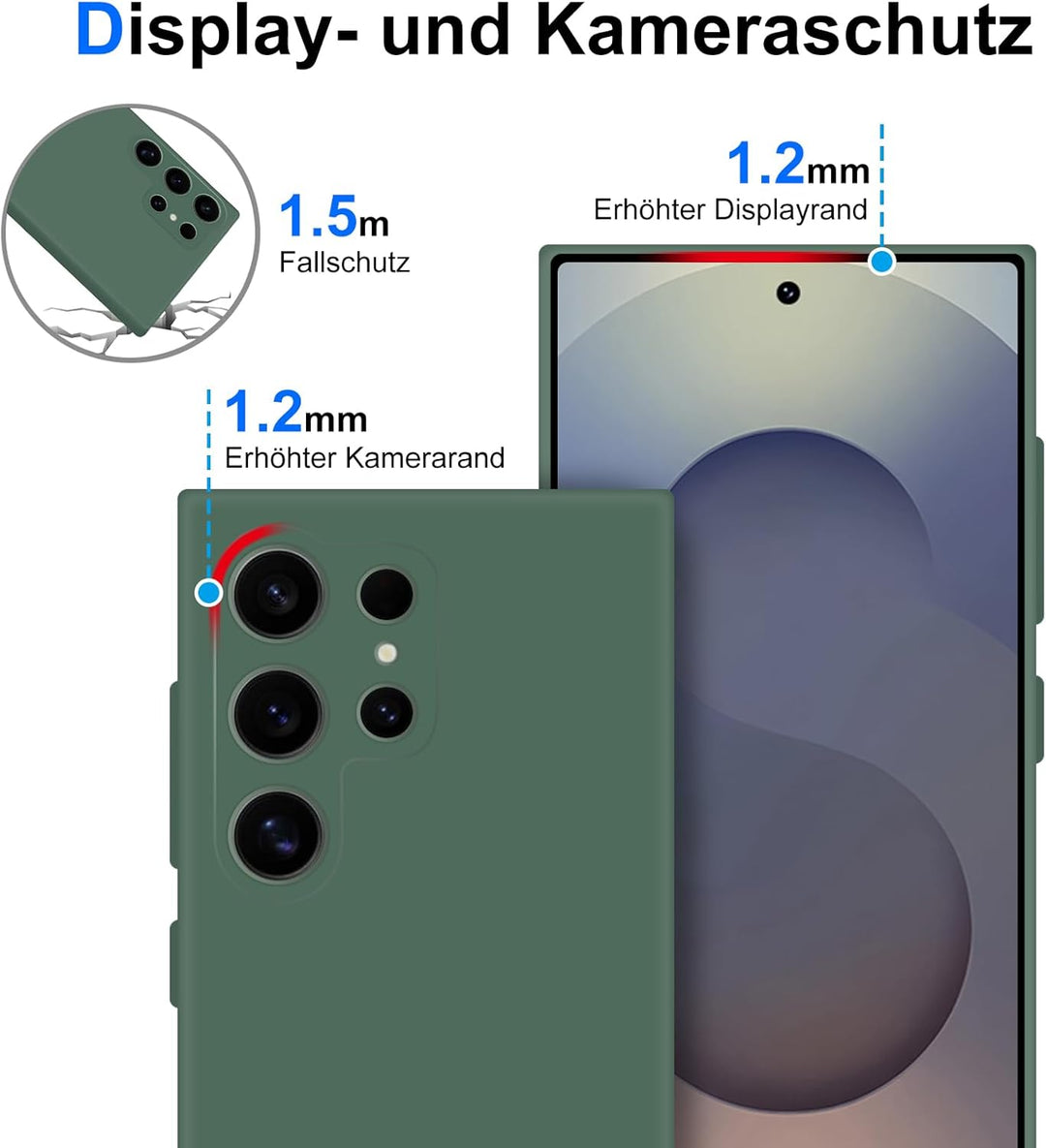 Handyhülle für Samsung Galaxy S25 Ultra Hülle [Material-Upgrade] Soft Silicone Case mit Mikrofaserfu