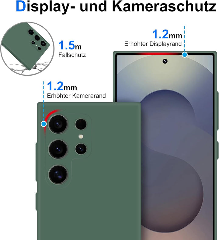 Handyhülle für Samsung Galaxy S25 Ultra Hülle [Material-Upgrade] Soft Silicone Case mit Mikrofaserfu